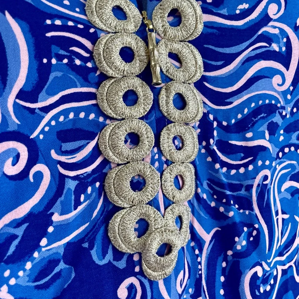 🚫SOLD🚫NWT Lilly Pulitzer Gracelynn Stretch Dress In Coastal Blue Whispurr💙 - Picture 14 of 16